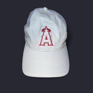 Los Angeles Angels New Era 9TWENTY Trucker Hat Adjustable White Mesh